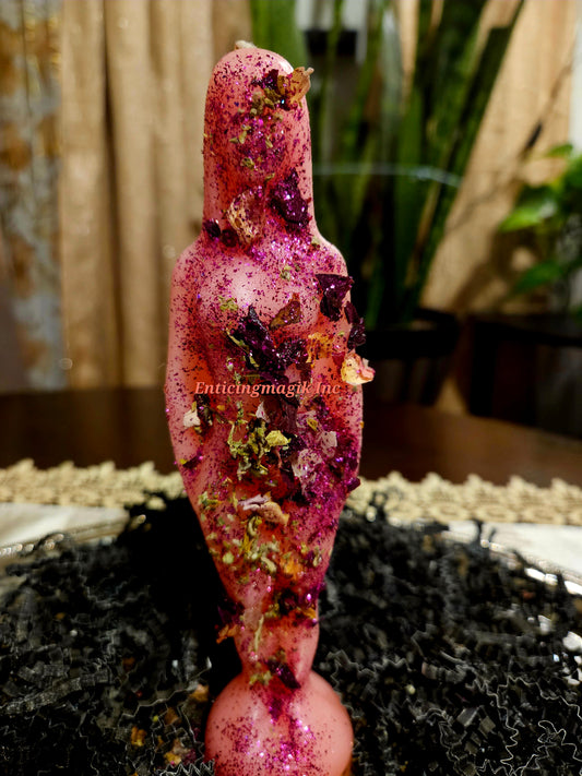 Pink Fixed Female Figure Candle