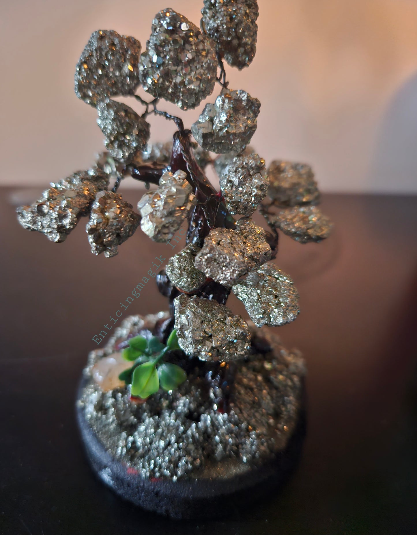 Genuine Pyrite Gemstone Clustered Tree