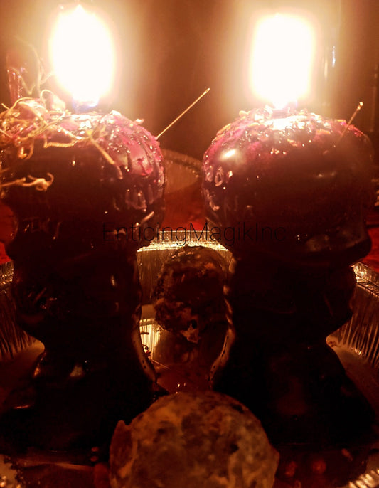 Black Paired Skull Ritual Work