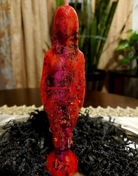 Red Fixed Female Figure Candle