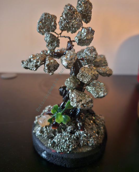 Genuine Pyrite Gemstone Clustered Tree